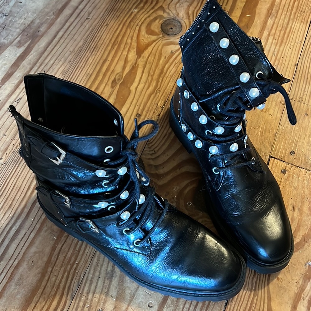 Zara Basic Collection boots with stylish embellishments. Will turn heads!
